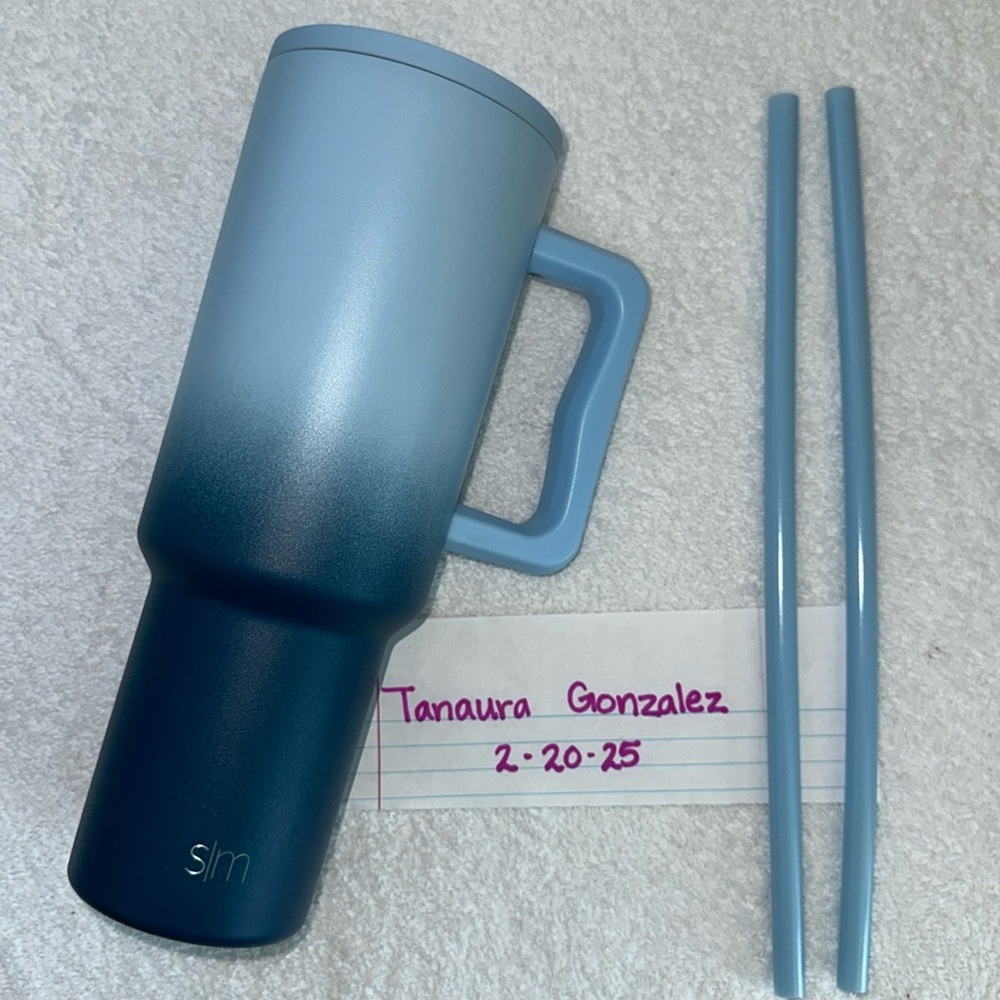 40oz Blue Ombré Simple Modern trek tumbler